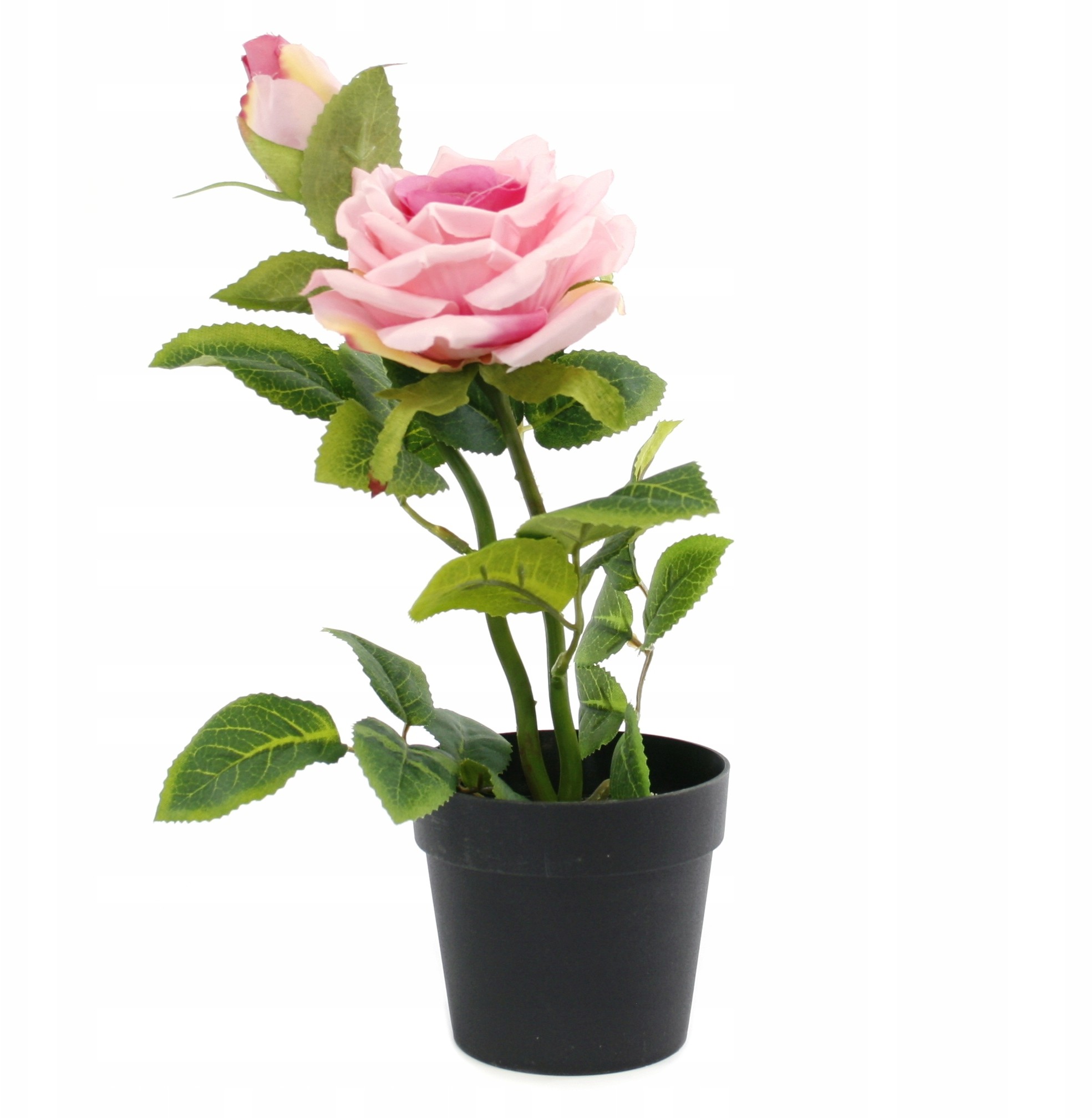 Sztuczne Kwiaty W Doniczce Róża 28cm Różne Kolory