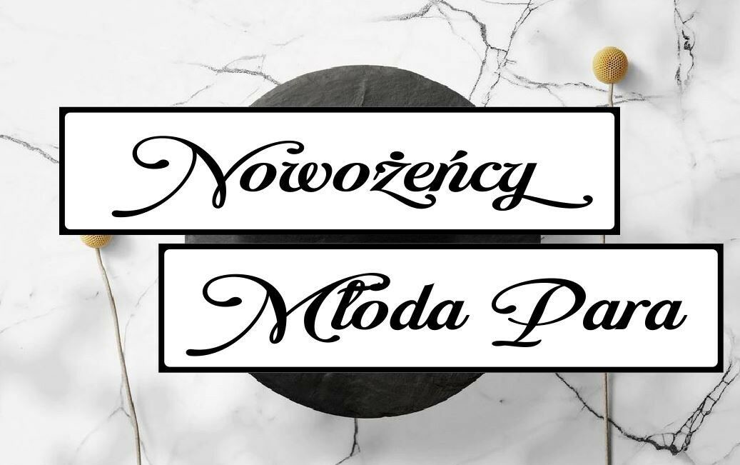 Ślubna Tablica Rejestracyjna - Czarno-biała 2 sztuki