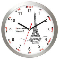 Atrix Aluminiowy zegar ścienny Wieża Eiffla AL02FR