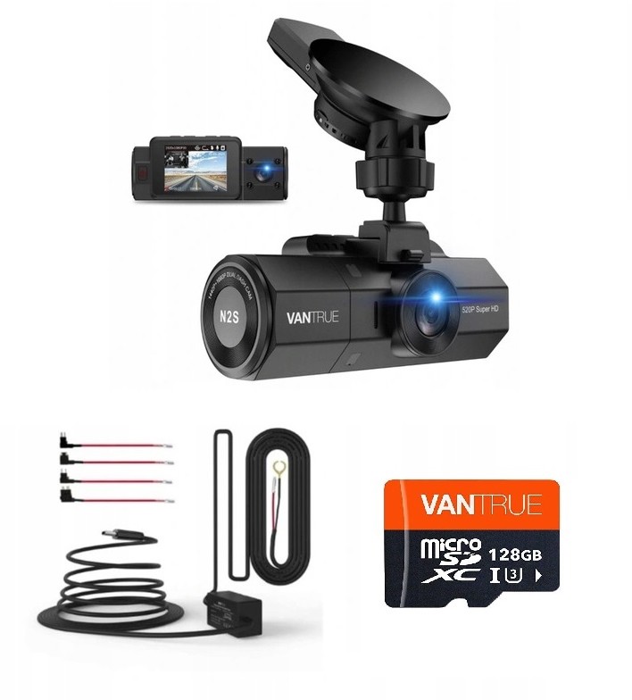 Vantrue N2S (przód + wnętrze) + 128GB + ACC