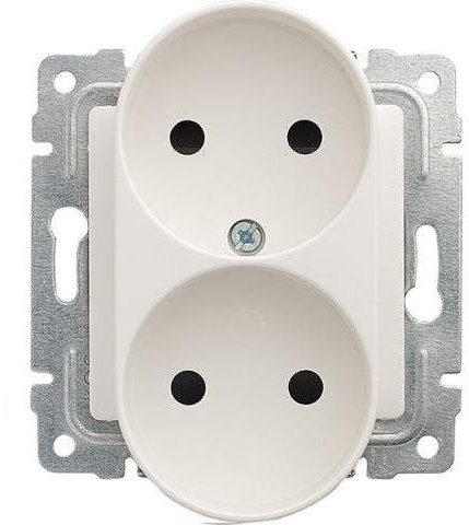 KOS Elektro System Vena biały gniazdo podwójne do ramki kos_510446