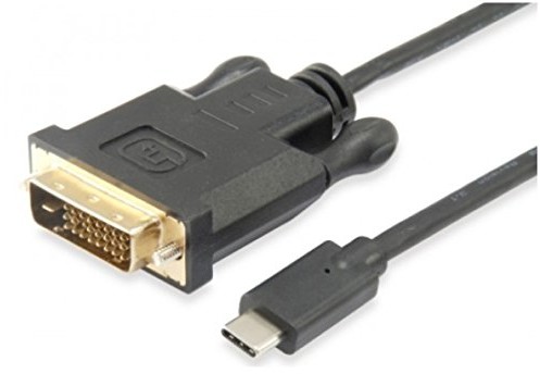 Equip USB Kabel Type-C wtyczka -> DVI wtyczka 1,8 m czarna (133468)