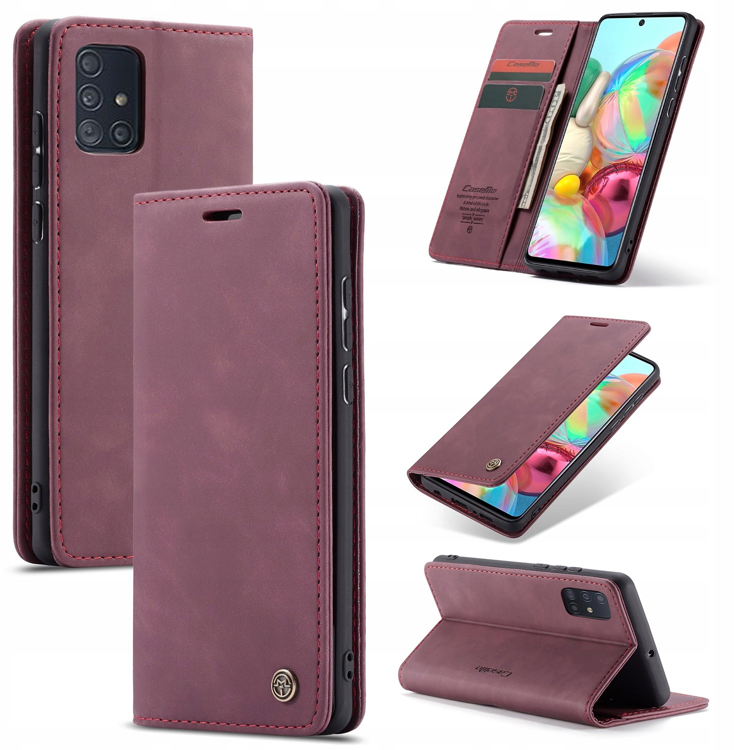 Caseme | Skórzane etui, portfel do Galaxy A71