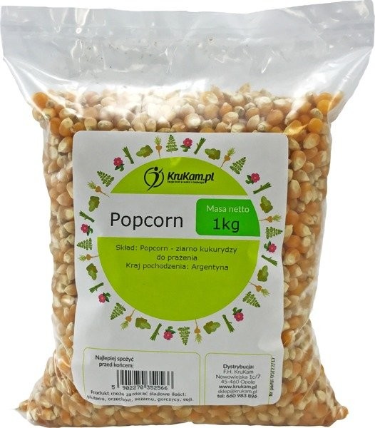 KruKam Popcorn PREMIUM ziarno kukurydza do prażenia 1kg