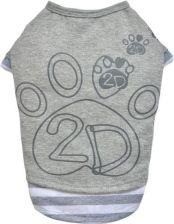 Doggy Dolly Doggy Dolly Koszulka z łapką 2D szara SD XXL 36 38 cm/56 58 cm
