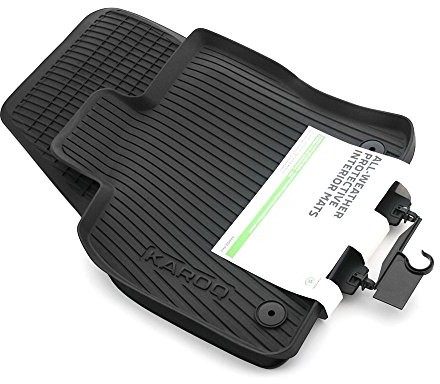 Skoda 57b061502 dywaniki gumowe 2 X dywaniki gumowe maty z przodu czarna Oryginalna AWO z napisem 57B061502