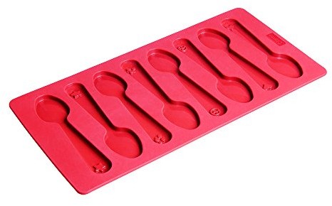 Lurch 83070 kształt Flexi łyżeczka do kawy 15 x 30 cm 8 X, silikonowe, rubinowy, 30,5 x 17,5 x 1,5 cm 83070