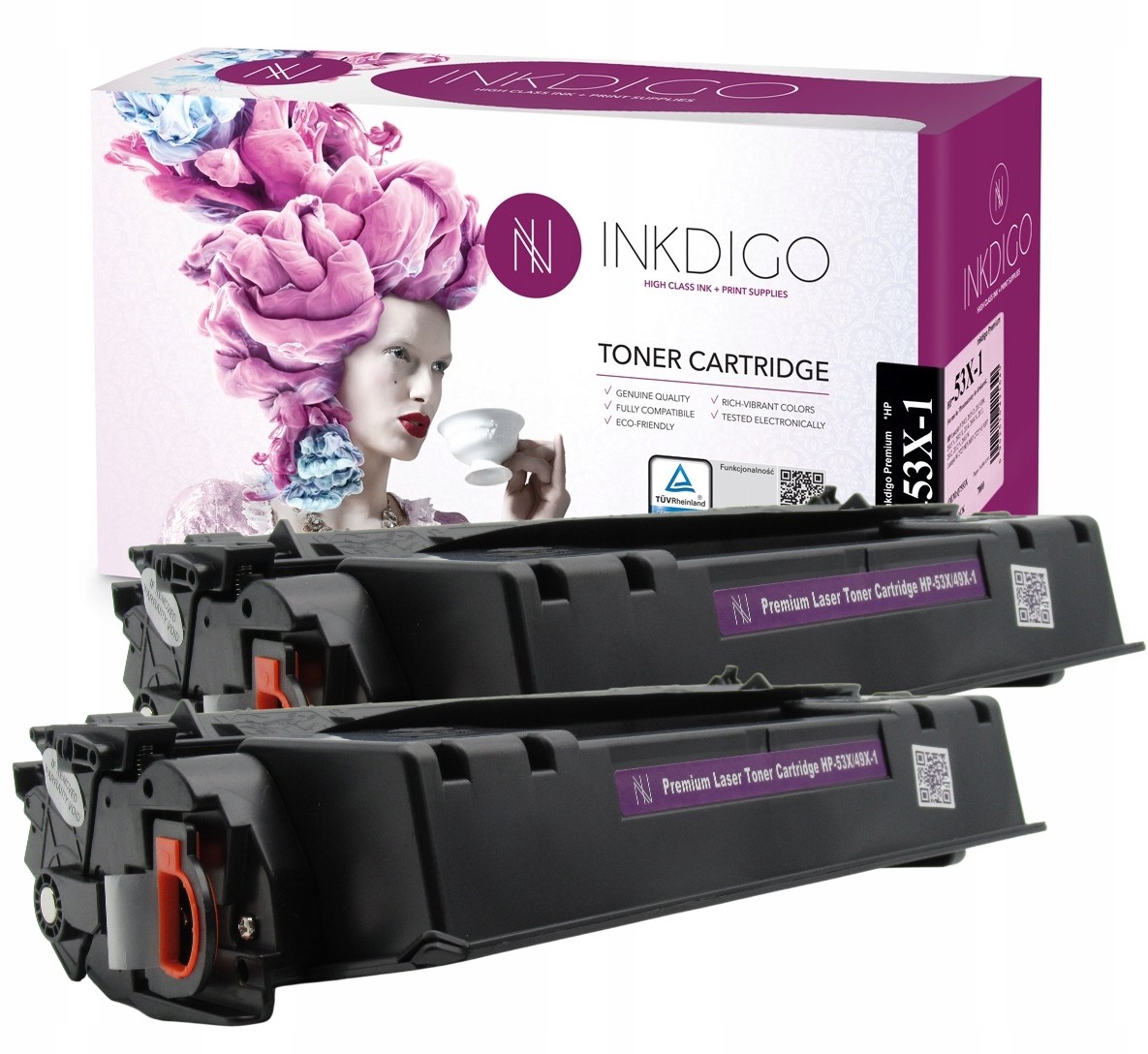 2x Toner Inkdigo do Q7553X 1320N P2015DN M2727MFP