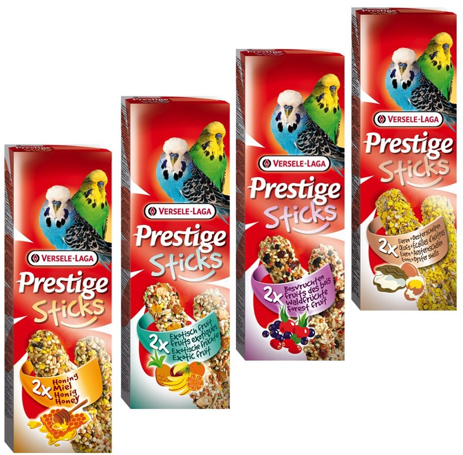 Versele-Laga Mieszany pakiet Prestige Sticks dla papużek falistych - 4 x 2 sztuki (240g)