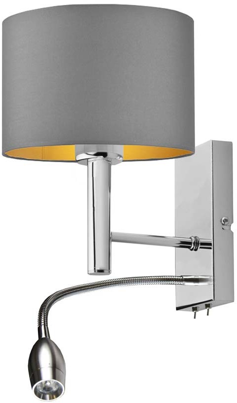 LYSNE Nowoczesna oprawa ścienna do sypialni FLORYDA GOLD 14569/42