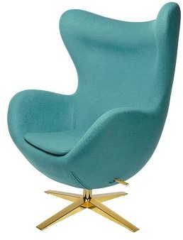 MeblujDom Fotel EGG SZEROKI GOLD Turkus HE-066.SH012.G