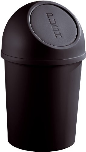Helit h2401195 pojemnik na odpady pokrywa z push-13 litrów z tworzywa sztucznego czarna H2401195