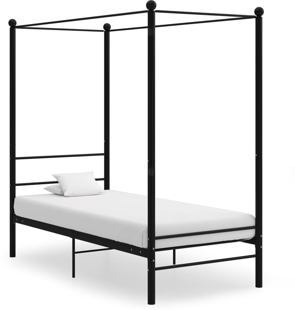 vidaXL Lumarko Rama łóżka z baldachimem, czarna, metalowa, 100 x 200 cm! 325054