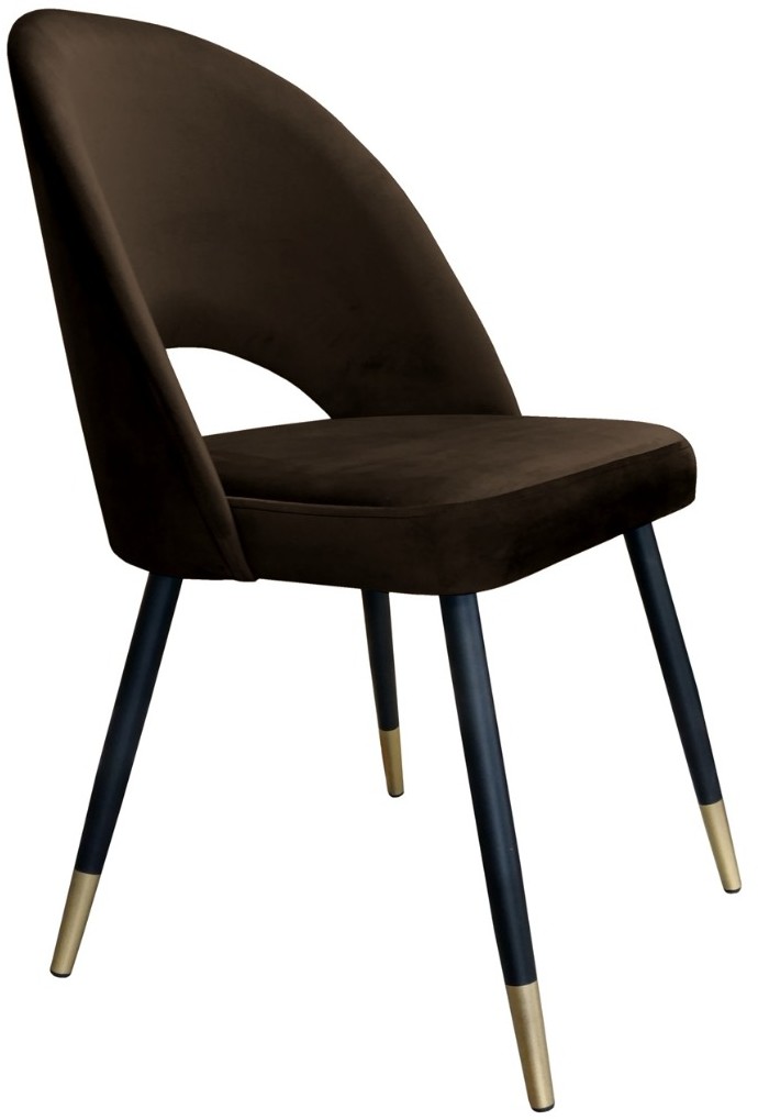 Atos Krzesło ISKAR VELVET GOLD brązowe tapicerowane do salonu VELVETGOLD-MG05