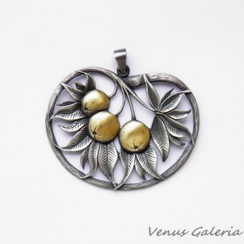 Wisiorek srebrny - Jarzębina złota I 149