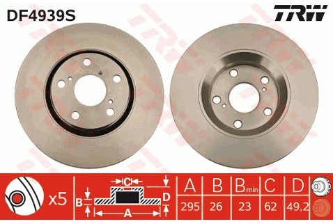 TRW Tarcza hamulcowa DF4939S