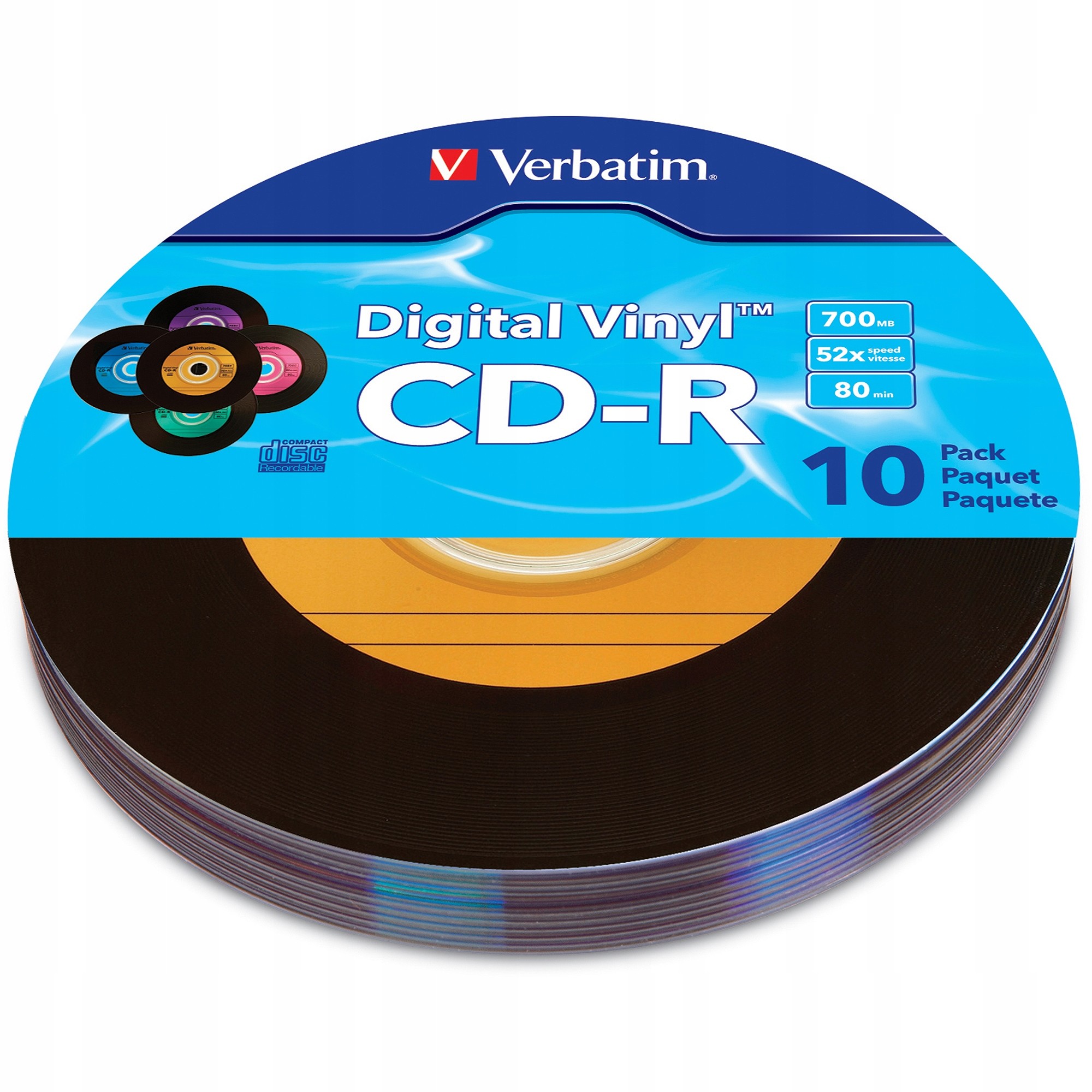 Verbatim Cd-r x52 Vinyl 5 Kolor 700 Mb 10szt