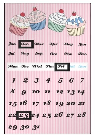Premier Housewares Premier housewares Cupcake magnes kalendarz Pink 2800635