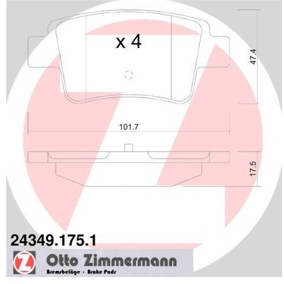 ZIMMERMANN Klocki hamulcowe - komplet 24349.175.1