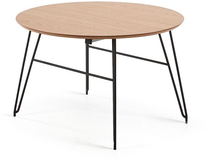 LA FORMA Stół Rozkładany Novaks Black Wood Veneer Natural Cc0969m46 75,0x120,0-200,0/Stół