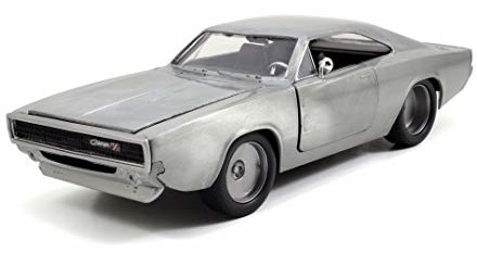 Jada Toys Dom  Dodge Charger R/T z filmu Fast and Furious 7 2015 srebrny 1:24