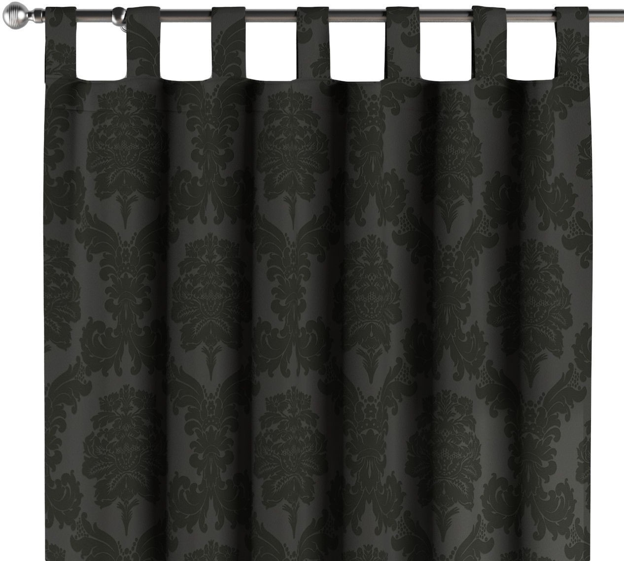 Dekoria Zasłona na szelkach 1 szt. czarny 1szt 130 × 260 cm Damasco 310-613-32