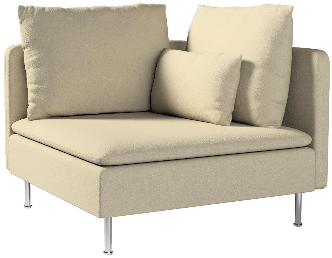 Dekoria pl pl Pokrowiec na sekcję narożną Söderhamn jasno beżowa bukla 99 x 99 x 83 cm Teddy 1008-702-81