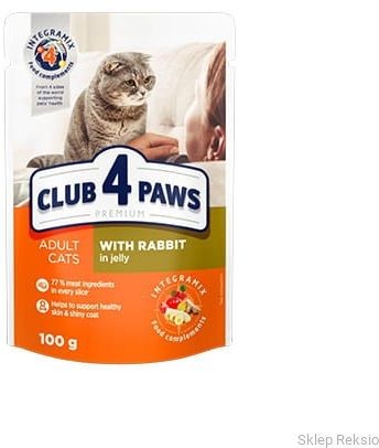 Club 4 Paws CLUB 4 PAWS PREMIUM ADULT CAT z królikiem w galaretce - saszetka 100g 4820083908774