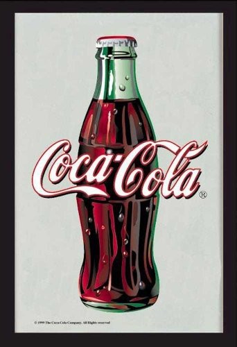 Empire plakat  Coca Cola  Bottle  rozmiar (cm), ok. 30 X 40  Maxi-lustro lustro na ścianę z czarnego tworzywa sztucznego ramki o wyglądzie drewna z nadrukami 544254