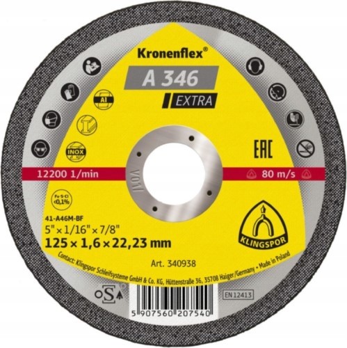 Klingspor Tarcza do cięcia 125x1.6/A346 Extra