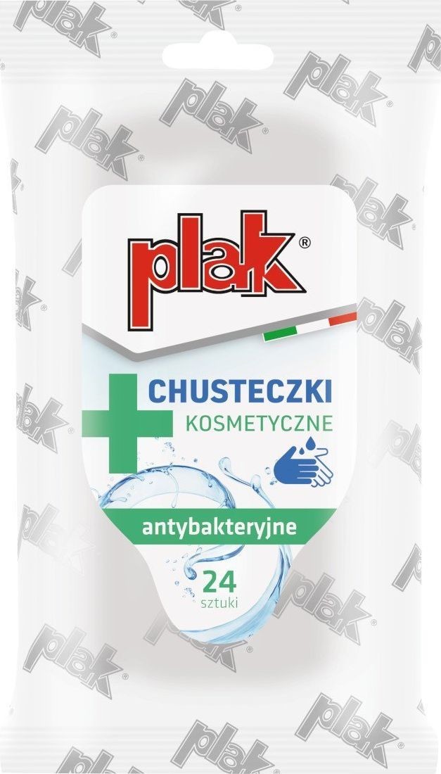 Plak Plak PLAK CHUSTECZKI KOSMETYCZNE ANTYBAKTERYJNE 24 SZT PLAK ANTIBACTERIAL COSMETIC WIPES 24 PCS PLAK70W