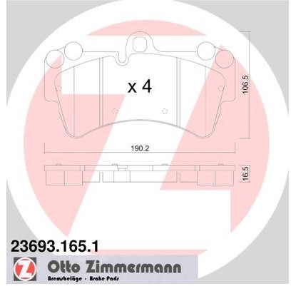 ZIMMERMANN Klocki hamulcowe - komplet 23693.165.1