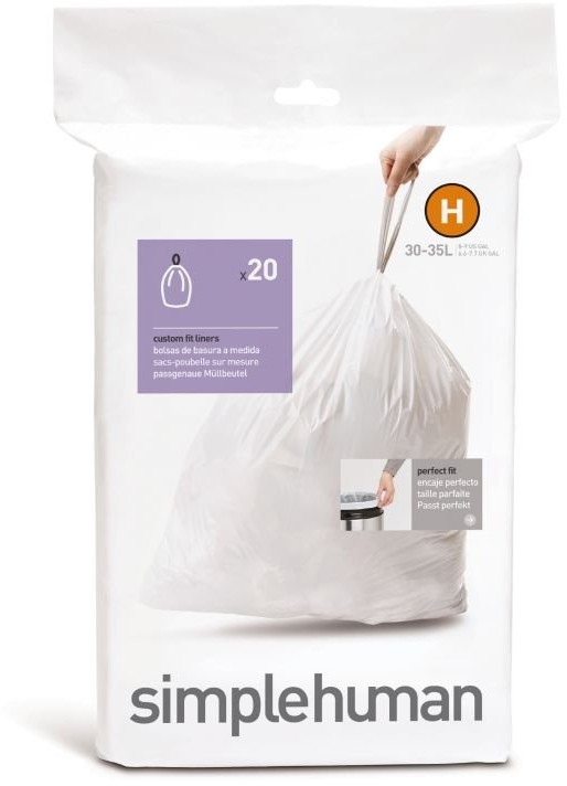 Simplehuman Worki na śmieci 30-35 l, 20 szt., białe