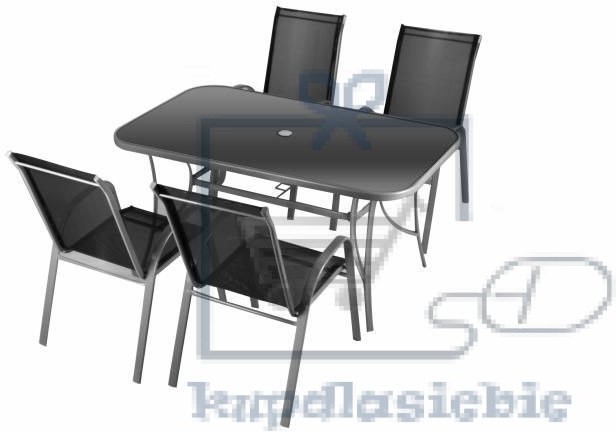 Garthen Zestaw mebli ogrodowych GARTHEN 5 częściowy antracyt