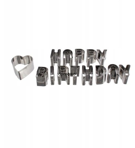 METALOWE FOREMKI wykrawacze LITERKI HAPPY BIRTHDAY