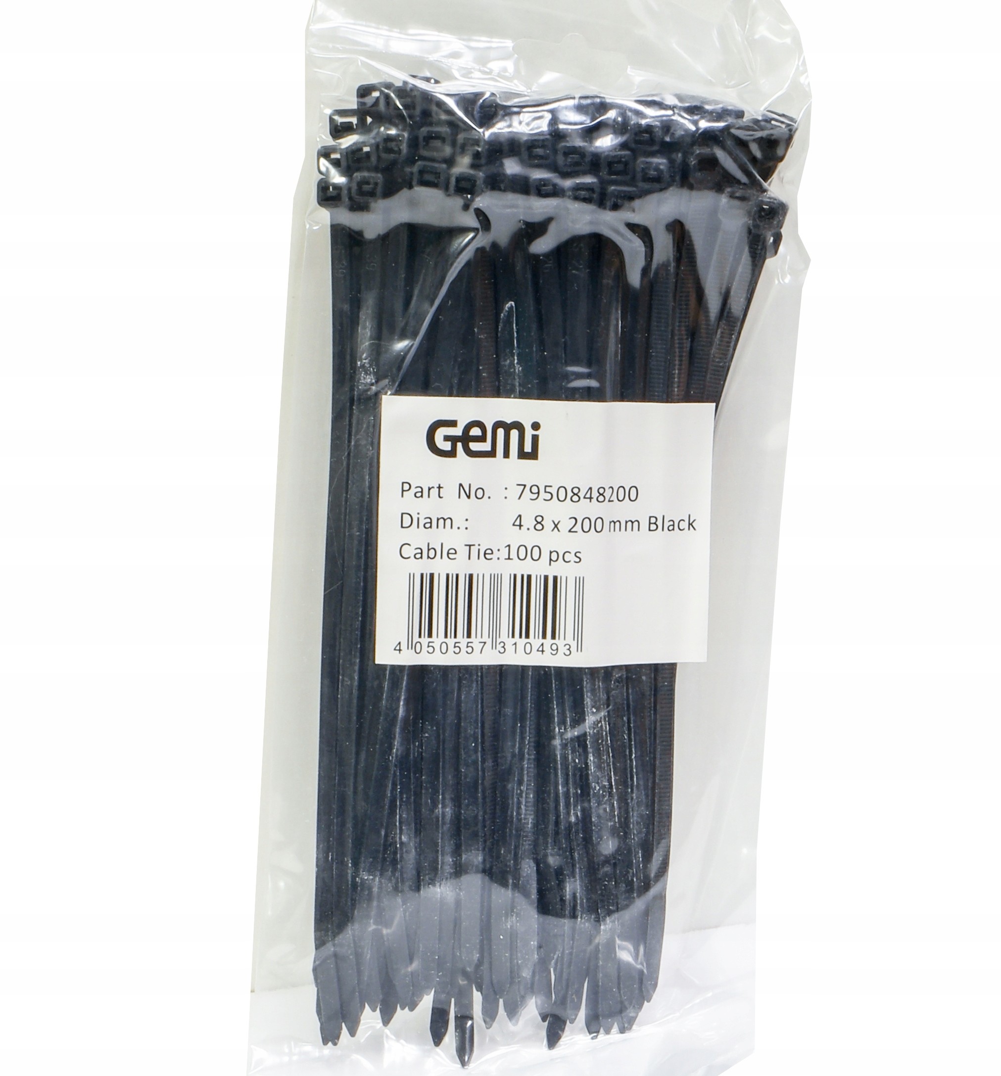 opaska zaciskowa czarna Opk 200 4,8 100szt Gemi