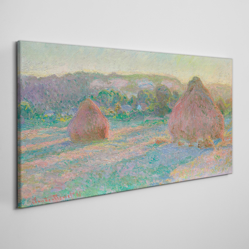 PL Coloray Obraz na Płótnie stogi siana Monet 100x50cm