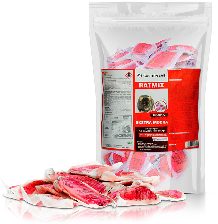 CISA Trutka na szczury, myszy, gryzonie Ratmix 1,5kg pasta Brodifakum.