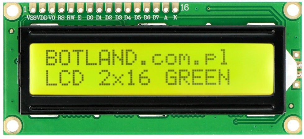 justPi Wyświetlacz LCD 2x16 znaków - zielony - justPi JUS-19738