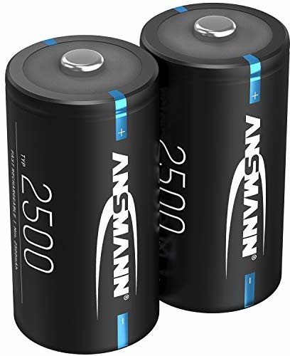 Ansmann Akumulator C 2500 mAh NiMH 1,2 V baterie Baby C do ponownego ładowania z niskim samorozładowaniem, idealny do zabawek dla dzieci, latarek, radia (2 sztuki) 1323-0001