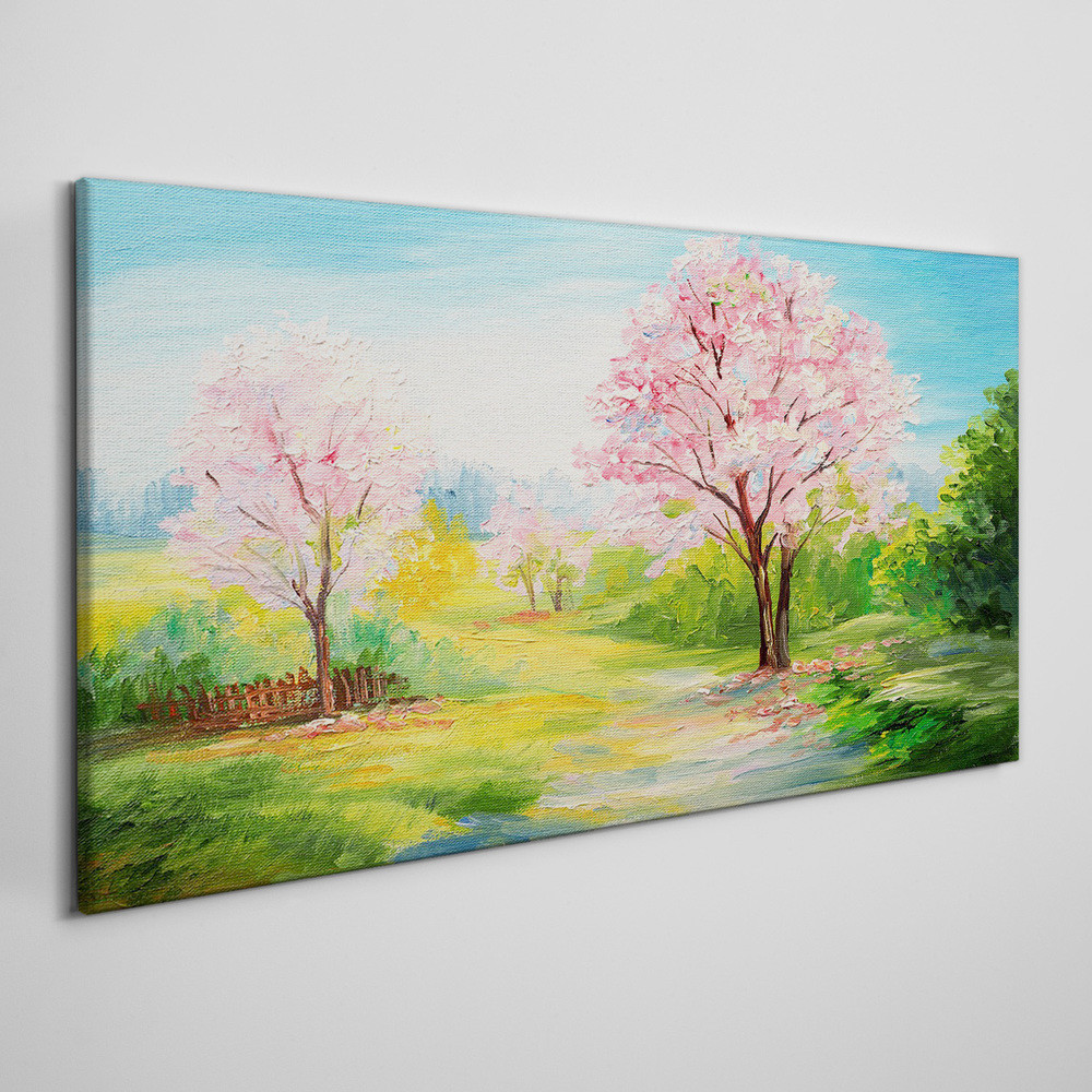 PL Coloray Obraz na Płótnie Malarstwo Krzewy 100x50cm