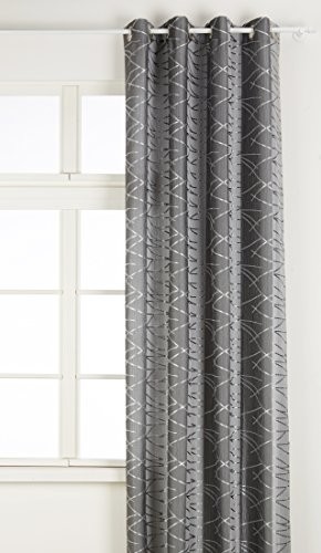 Homemaison Home Maison 09373  8-AL zasłony żakardowe paski pionowe z okrągłe oczka 135x260 cm 09373-8-AL Gris