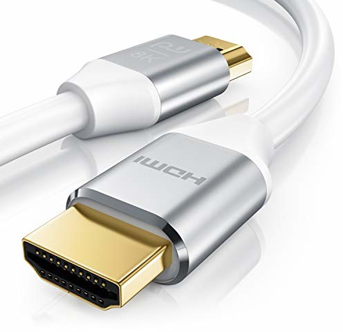 CSL-Computer 1 m kabel HDMI 8k @ 120 Hz z DSC - 7680 x 4320 - UHD II - kompatybilny z HDMI 2.1 2.0a 2.0b - 3D - Ultra High Speed z Ethernet - Dynamic HDR10+ - VRR - ARC - Blu Ray PS4 PS5 Xbox - biały A304532x1