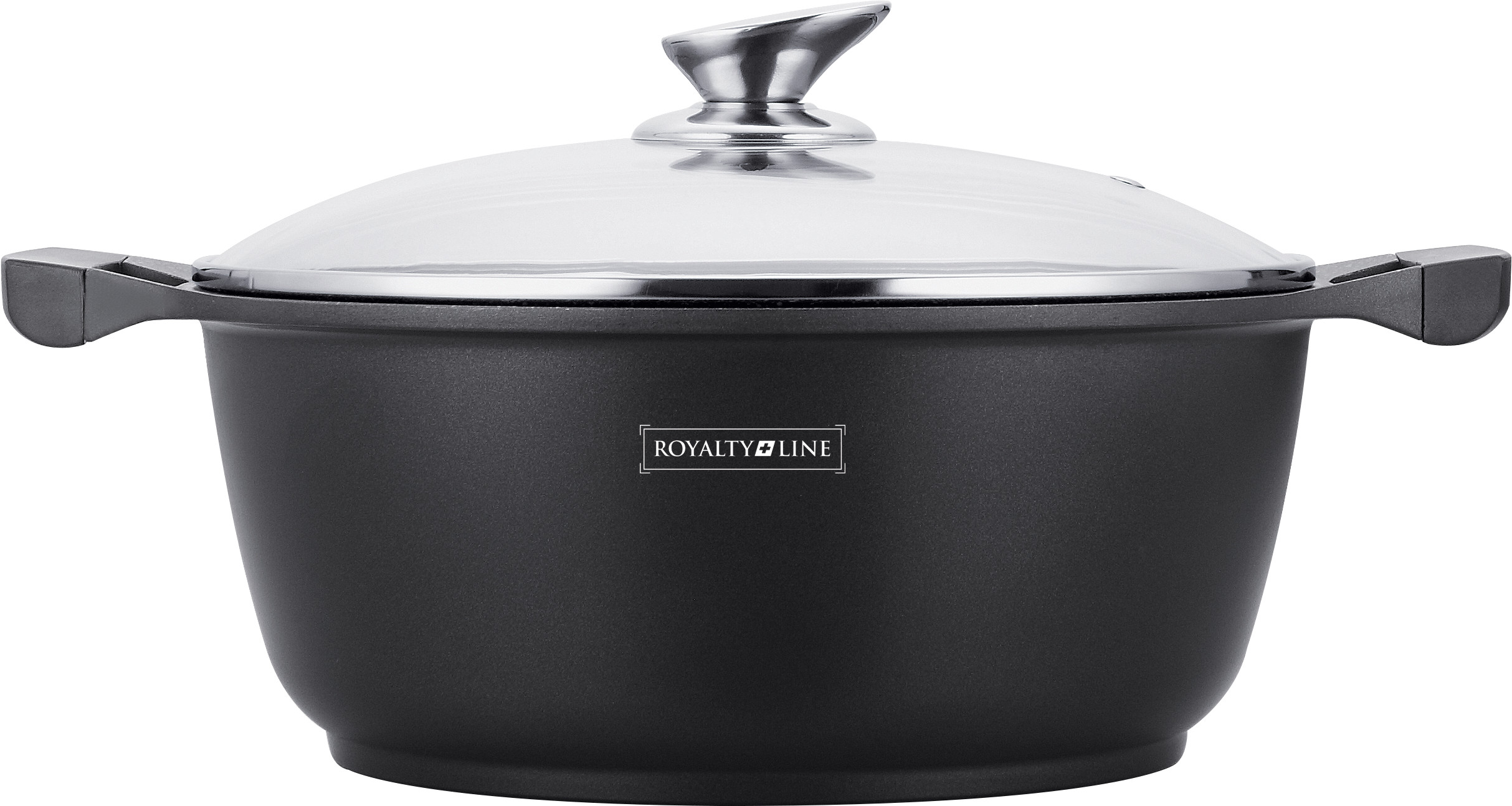 Royalty Line 20 cm Garnek z Powłoką Marmurową + Pokrywka / RL-BS20M BLACK / 02-060 0702668481336