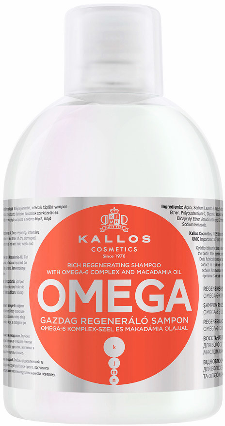 Kallos Cosmetics Omega szampon rekonstrukcja włosów 1000ml