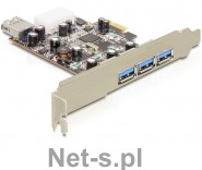 Delock Karta PCI Express > 3 x zewnętrzny + 1 x wewnętrzny USB 3.0 (89281)