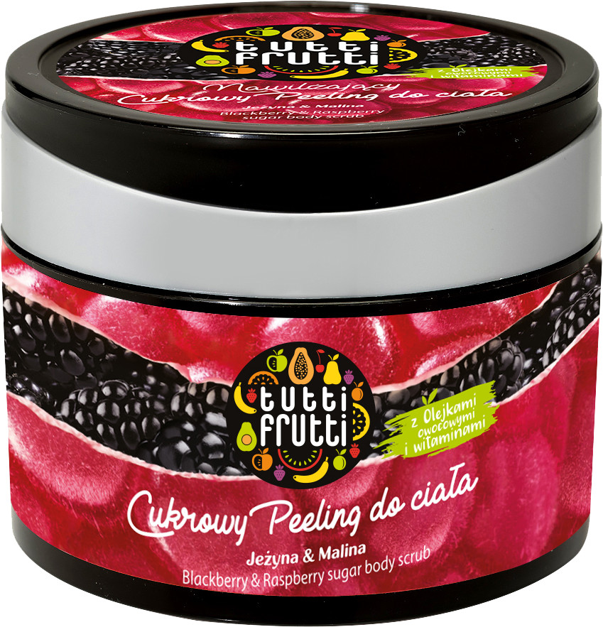 Tutti Frutti Jeżyna & Malina peeling do ciała z naturalnymi drobinkami, 100 g