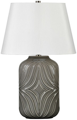 Elstead Lighting Lampa stołowa Muse Grey szara oprawa z dekoracyjnym wzorem MUSE/TL GREY