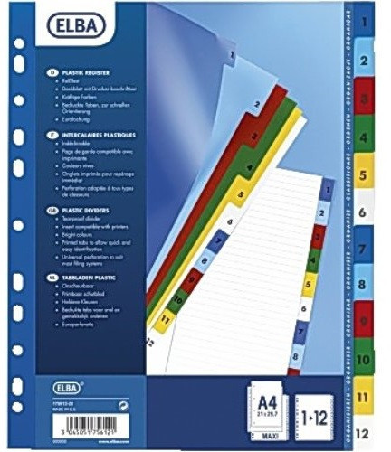 Elba 17210220 Przekładki A4 PCV maxi 12