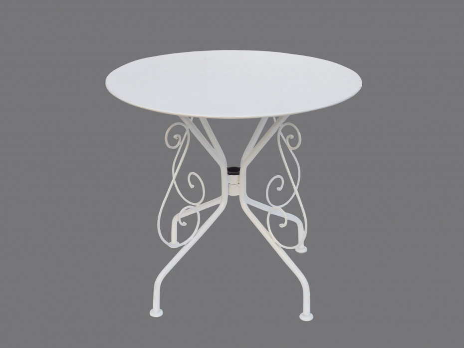 Vente-Unique Stół ogrodowy GUERMANTES z kutego żelaza  kolor biały